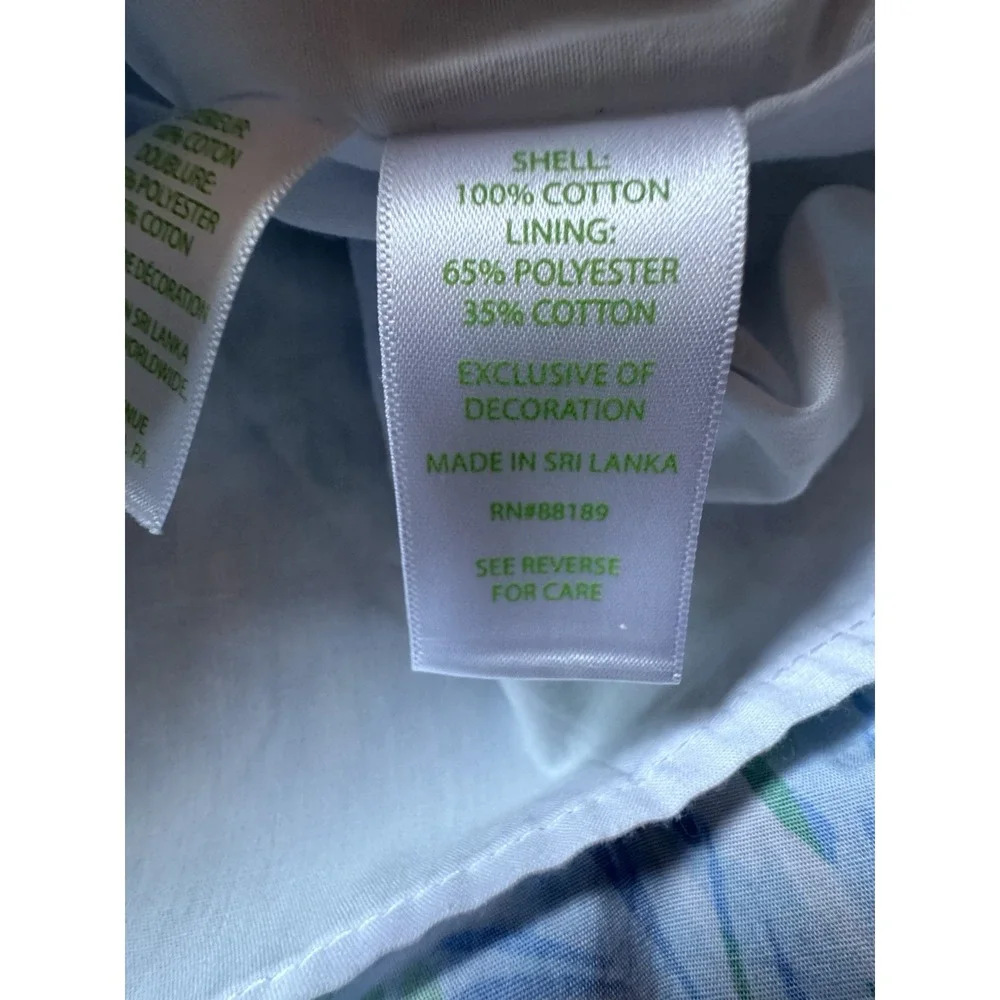 Lily Pulitzer Girl's Sz 7 Shift Dress Blue Green Shift Lace Trim NecklinePockets